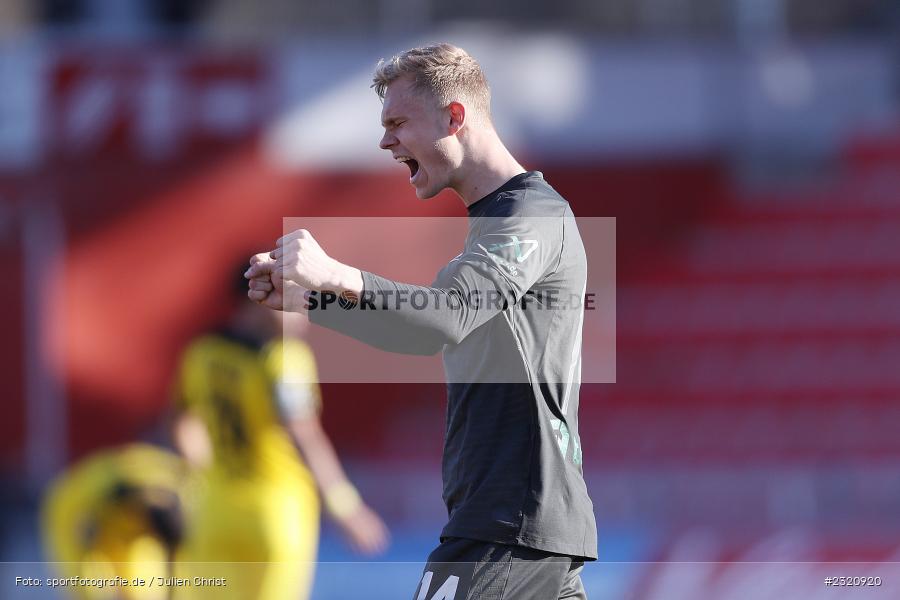 Jubel, Louis Breunig, FLYERALARM Arena, Würzburg, 13.03.2022, DFB, sport, action, März 2022, Saison 2021/2022, Fussball, 3. Liga, BVB, FWK, Borussia Dortmund II, FC Würzburger Kickers - Bild-ID: 2320920
