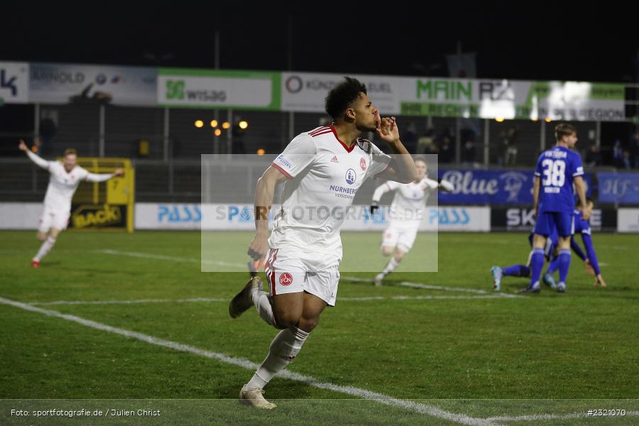 Freude, Torjubel, Paul-Philipp Besong, Stadion am Schönbusch, Aschaffenburg, 15.03.2022, BFV, sport, action, März 2022, Saison 2021/2022, Fussball, RLB, Regionalliga Bayern, FCN, SVA, 1. FC Nürnberg II, SV Viktoria Aschaffenburg - Bild-ID: 2321070