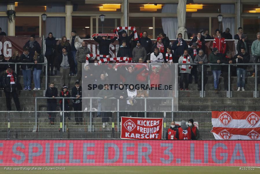 Schal, Kickers Freunde Karscht, Banner, Fans, FLYERALARM Arena, Würzburg, 18.03.2022, DFL, sport, action, März 2022, Saison 2021/2022, Fussball, FCV, FWK, FC Viktoria Köln, FC Würzburger Kickers - Bild-ID: 2321322