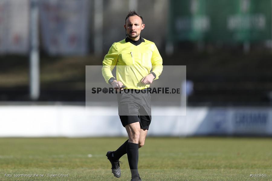 Schiedsrichter, Joshua Roloff, Sepp-Endres-Sportanlage, Würzburg, 19.03.2022, BFV, sport, action, März 2022, Saison 2021/2022, Fussball, Bayernliga Nord, FCS, WFV, 1. FC Sand, Würzburger FV - Bild-ID: 2321450