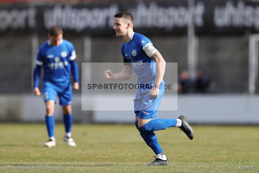 Freude, Jubel, Emotionen, Torjubel, Dennie Michel, Sepp-Endres-Sportanlage, Würzburg, 19.03.2022, BFV, sport, action, März 2022, Saison 2021/2022, Fussball, Bayernliga Nord, FCS, WFV, 1. FC Sand, Würzburger FV - Bild-ID: 2321515