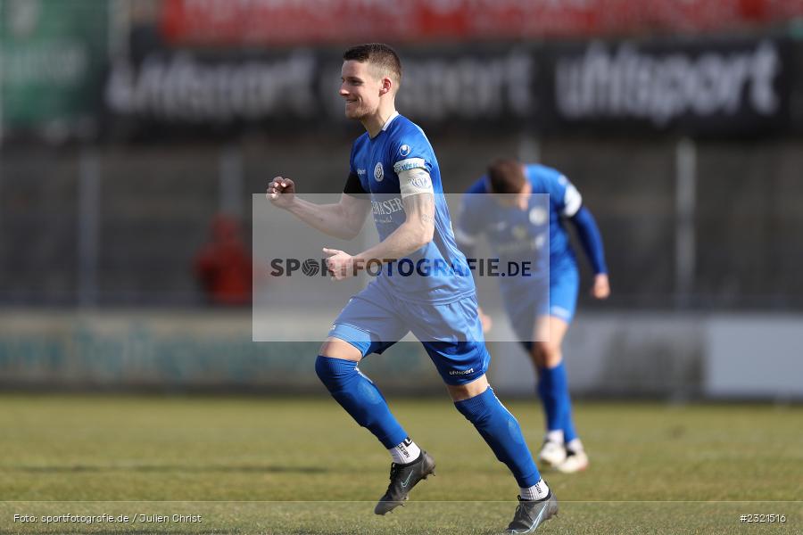 Freude, Jubel, Emotionen, Torjubel, Dennie Michel, Sepp-Endres-Sportanlage, Würzburg, 19.03.2022, BFV, sport, action, März 2022, Saison 2021/2022, Fussball, Bayernliga Nord, FCS, WFV, 1. FC Sand, Würzburger FV - Bild-ID: 2321516