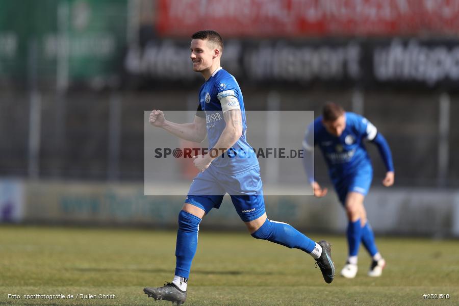 Freude, Jubel, Emotionen, Torjubel, Dennie Michel, Sepp-Endres-Sportanlage, Würzburg, 19.03.2022, BFV, sport, action, März 2022, Saison 2021/2022, Fussball, Bayernliga Nord, FCS, WFV, 1. FC Sand, Würzburger FV - Bild-ID: 2321518