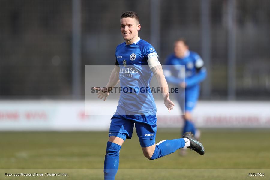 Freude, Jubel, Emotionen, Torjubel, Dennie Michel, Sepp-Endres-Sportanlage, Würzburg, 19.03.2022, BFV, sport, action, März 2022, Saison 2021/2022, Fussball, Bayernliga Nord, FCS, WFV, 1. FC Sand, Würzburger FV - Bild-ID: 2321523