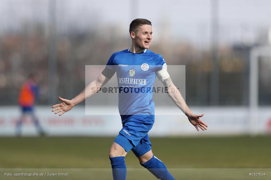 Freude, Jubel, Emotionen, Torjubel, Dennie Michel, Sepp-Endres-Sportanlage, Würzburg, 19.03.2022, BFV, sport, action, März 2022, Saison 2021/2022, Fussball, Bayernliga Nord, FCS, WFV, 1. FC Sand, Würzburger FV - Bild-ID: 2321524