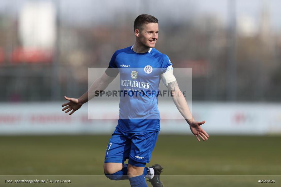 Freude, Jubel, Emotionen, Torjubel, Dennie Michel, Sepp-Endres-Sportanlage, Würzburg, 19.03.2022, BFV, sport, action, März 2022, Saison 2021/2022, Fussball, Bayernliga Nord, FCS, WFV, 1. FC Sand, Würzburger FV - Bild-ID: 2321526