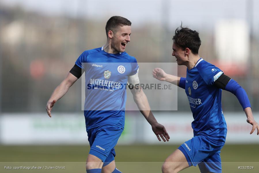 Freude, Jubel, Emotionen, Torjubel, Dennie Michel, Sepp-Endres-Sportanlage, Würzburg, 19.03.2022, BFV, sport, action, März 2022, Saison 2021/2022, Fussball, Bayernliga Nord, FCS, WFV, 1. FC Sand, Würzburger FV - Bild-ID: 2321529