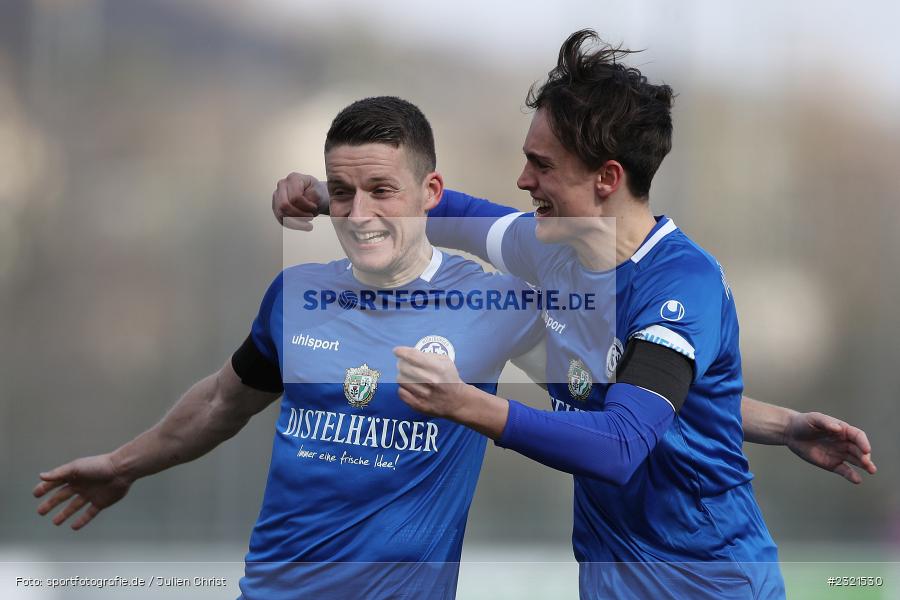 Freude, Jubel, Emotionen, Torjubel, Dennie Michel, Sepp-Endres-Sportanlage, Würzburg, 19.03.2022, BFV, sport, action, März 2022, Saison 2021/2022, Fussball, Bayernliga Nord, FCS, WFV, 1. FC Sand, Würzburger FV - Bild-ID: 2321530