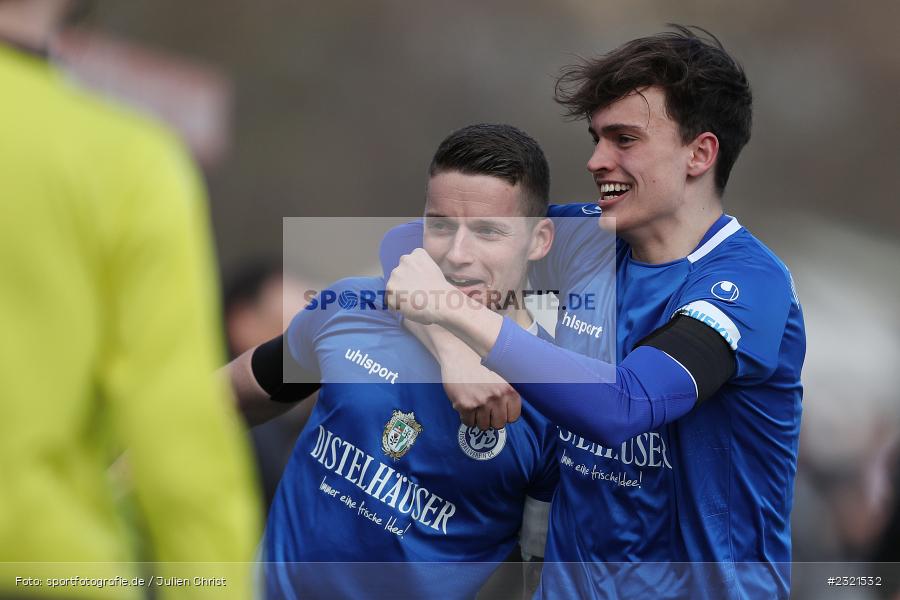 Freude, Jubel, Emotionen, Torjubel, Dennie Michel, Sepp-Endres-Sportanlage, Würzburg, 19.03.2022, BFV, sport, action, März 2022, Saison 2021/2022, Fussball, Bayernliga Nord, FCS, WFV, 1. FC Sand, Würzburger FV - Bild-ID: 2321532