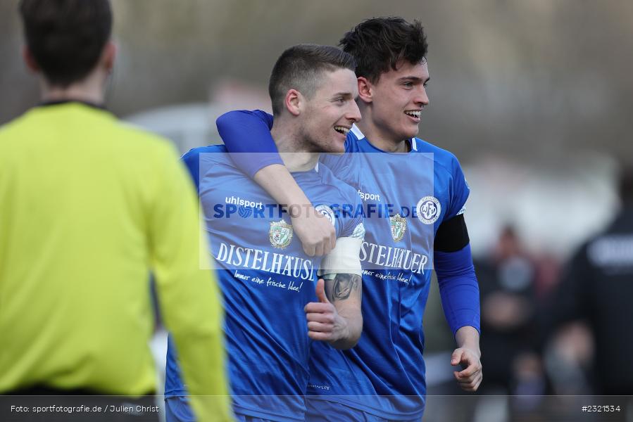 Freude, Jubel, Emotionen, Torjubel, Dennie Michel, Sepp-Endres-Sportanlage, Würzburg, 19.03.2022, BFV, sport, action, März 2022, Saison 2021/2022, Fussball, Bayernliga Nord, FCS, WFV, 1. FC Sand, Würzburger FV - Bild-ID: 2321534