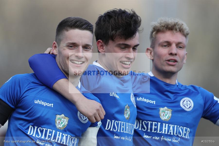 Freude, Jubel, Emotionen, Torjubel, Dennie Michel, Sepp-Endres-Sportanlage, Würzburg, 19.03.2022, BFV, sport, action, März 2022, Saison 2021/2022, Fussball, Bayernliga Nord, FCS, WFV, 1. FC Sand, Würzburger FV - Bild-ID: 2321536