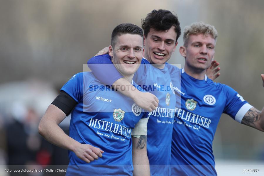 Freude, Jubel, Emotionen, Torjubel, Dennie Michel, Sepp-Endres-Sportanlage, Würzburg, 19.03.2022, BFV, sport, action, März 2022, Saison 2021/2022, Fussball, Bayernliga Nord, FCS, WFV, 1. FC Sand, Würzburger FV - Bild-ID: 2321537