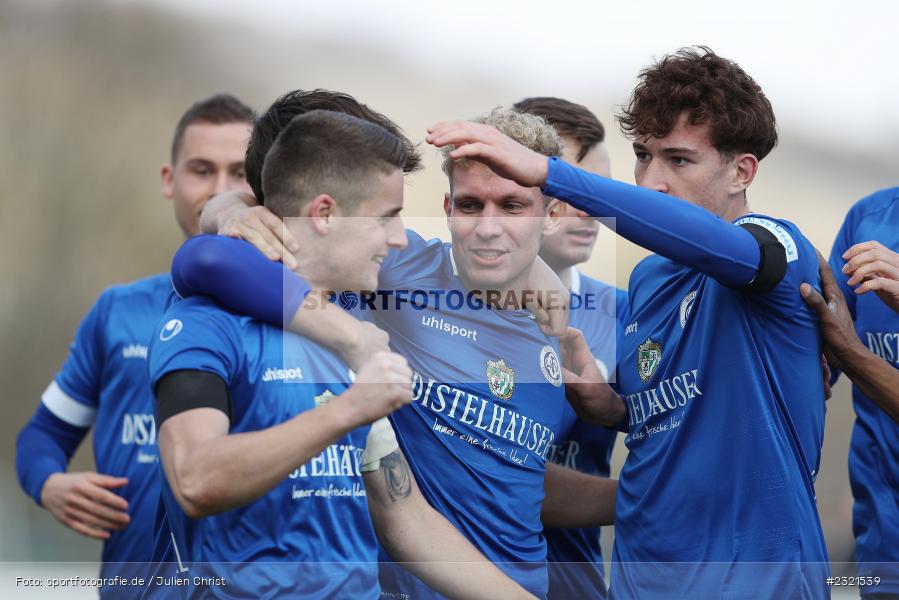 Freude, Jubel, Emotionen, Torjubel, Dennie Michel, Sepp-Endres-Sportanlage, Würzburg, 19.03.2022, BFV, sport, action, März 2022, Saison 2021/2022, Fussball, Bayernliga Nord, FCS, WFV, 1. FC Sand, Würzburger FV - Bild-ID: 2321539