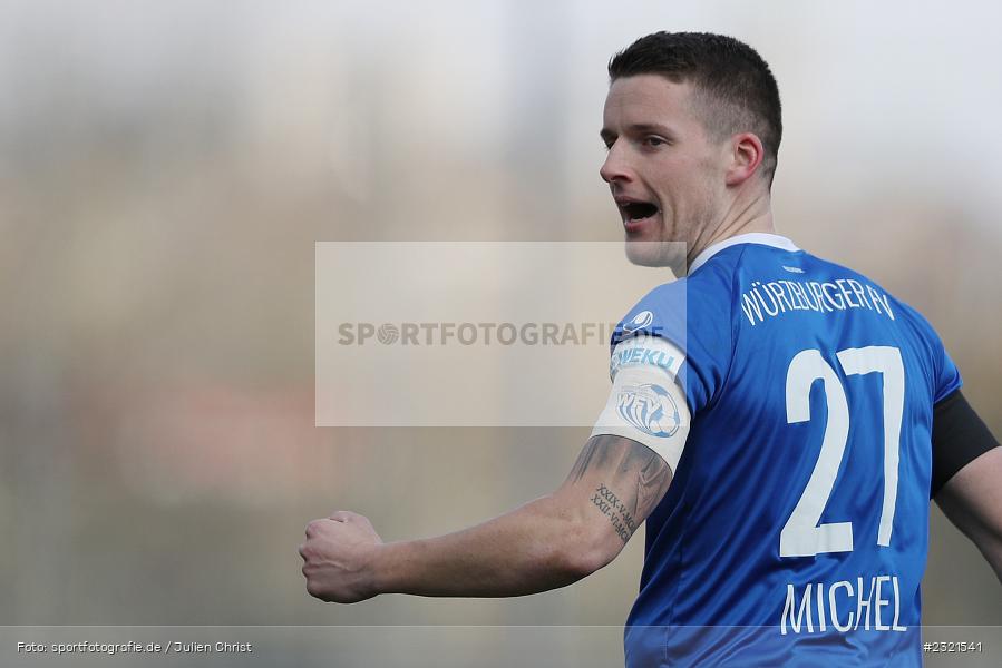 Freude, Jubel, Emotionen, Torjubel, Dennie Michel, Sepp-Endres-Sportanlage, Würzburg, 19.03.2022, BFV, sport, action, März 2022, Saison 2021/2022, Fussball, Bayernliga Nord, FCS, WFV, 1. FC Sand, Würzburger FV - Bild-ID: 2321541