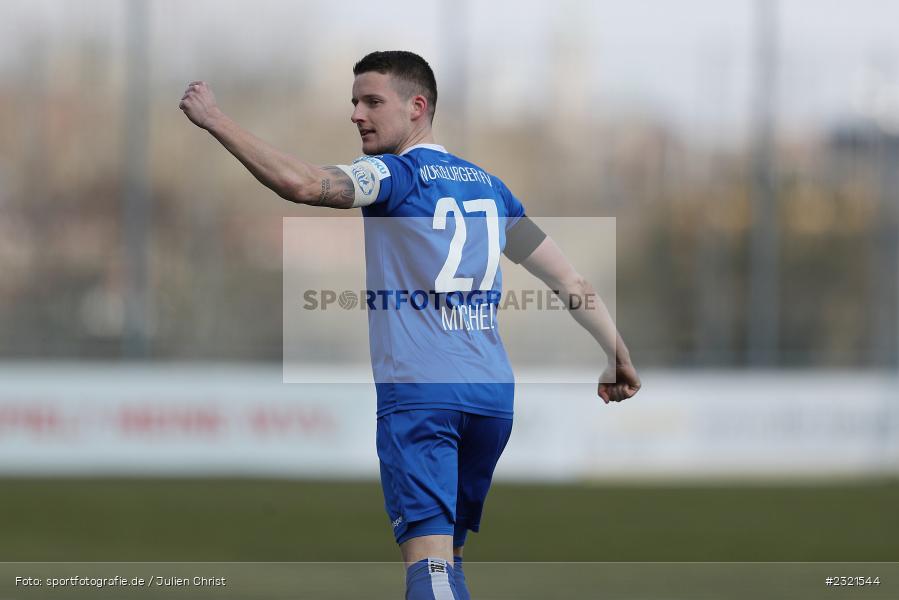 Freude, Jubel, Emotionen, Torjubel, Dennie Michel, Sepp-Endres-Sportanlage, Würzburg, 19.03.2022, BFV, sport, action, März 2022, Saison 2021/2022, Fussball, Bayernliga Nord, FCS, WFV, 1. FC Sand, Würzburger FV - Bild-ID: 2321544