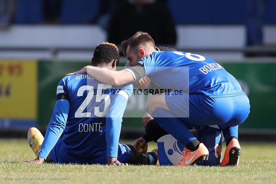 Verletzung, Mohamed Conte, Sepp-Endres-Sportanlage, Würzburg, 19.03.2022, BFV, sport, action, März 2022, Saison 2021/2022, Fussball, Bayernliga Nord, FCS, WFV, 1. FC Sand, Würzburger FV - Bild-ID: 2321545