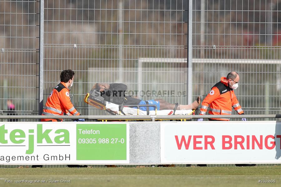 Gestik, Emotionen, Verletztung, Mohamed Conte, Sepp-Endres-Sportanlage, Würzburg, 19.03.2022, BFV, sport, action, März 2022, Saison 2021/2022, Fussball, Bayernliga Nord, FCS, WFV, 1. FC Sand, Würzburger FV - Bild-ID: 2321605
