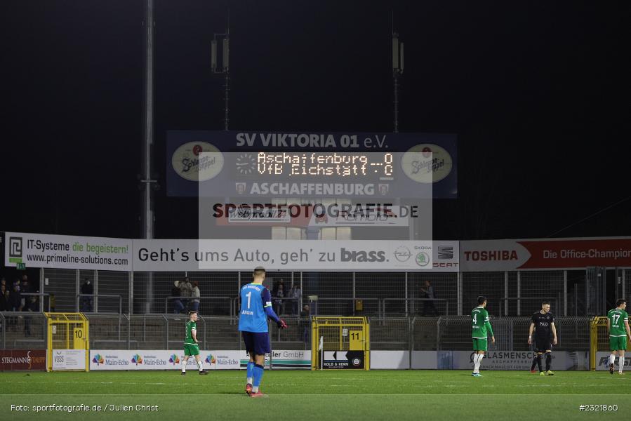 Endstand, Stadion am Schönbusch, Aschaffenburg, 25.03.2022, BFV, sport, action, März 2022, Saison 2021/2022, Fussball, RLB, Regionalliga Bayern, VFB, SVA, VfB Eichstätt, SV Viktoria Aschaffenburg - Bild-ID: 2321860