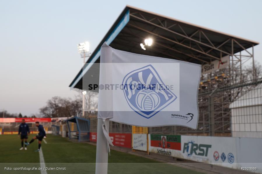 Logo, Eckfahne, Symbolbild, Stadion am Schönbusch, Aschaffenburg, 25.03.2022, BFV, sport, action, März 2022, Saison 2021/2022, Fussball, RLB, Regionalliga Bayern, VFB, SVA, VfB Eichstätt, SV Viktoria Aschaffenburg - Bild-ID: 2321888