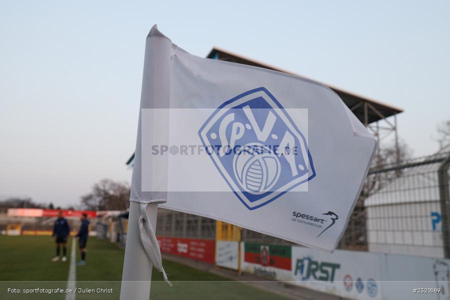 Logo, Eckfahne, Symbolbild, Stadion am Schönbusch, Aschaffenburg, 25.03.2022, BFV, sport, action, März 2022, Saison 2021/2022, Fussball, RLB, Regionalliga Bayern, VFB, SVA, VfB Eichstätt, SV Viktoria Aschaffenburg - Bild-ID: 2321889