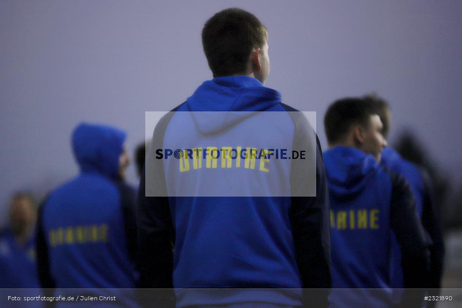 Schriftzug, Ukraine, ukrainische Handball-Nationalmannschaft, Stadion am Schönbusch, Aschaffenburg, 25.03.2022, BFV, sport, action, März 2022, Saison 2021/2022, Fussball, RLB, Regionalliga Bayern, VFB, SVA, VfB Eichstätt, SV Viktoria Aschaffenburg - Bild-ID: 2321890