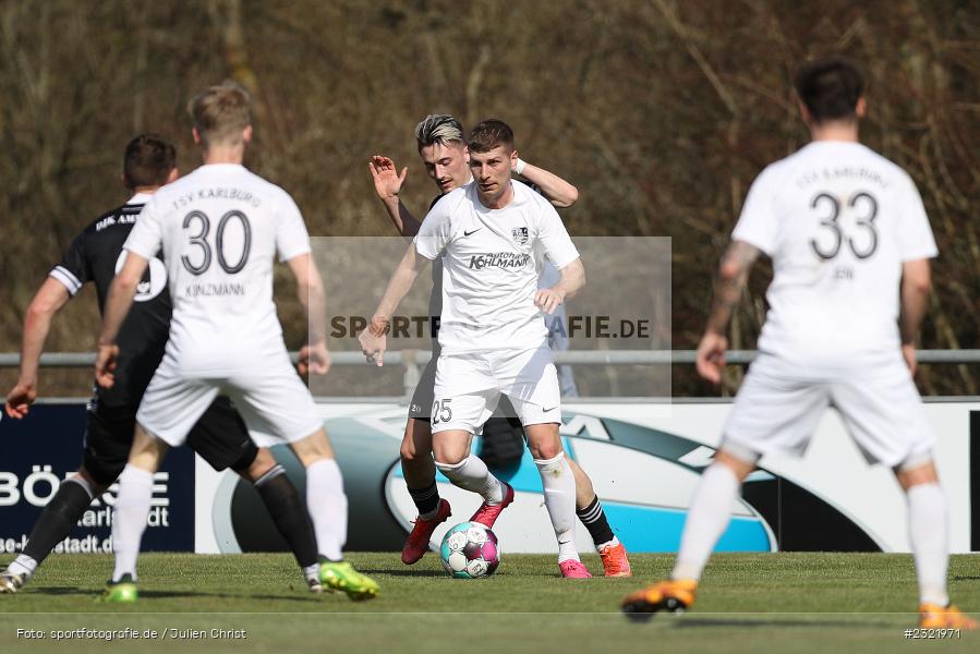 Julian Meyer, Sportgelände in der Au, Karlstadt-Karlburg, 26.03.2022, BFV, sport, action, März 2022, Saison 2021/2022, Fussball, DJK, TSV, Bayernliga Nord, DJK Ammerthal, TSV Karlburg - Bild-ID: 2321971