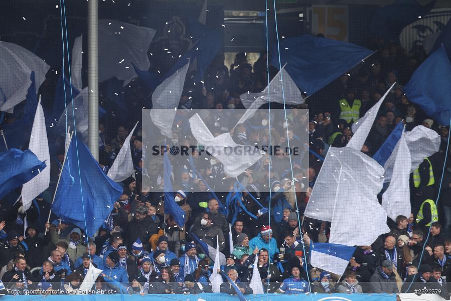 Fans, Choreografie, Merck-Stadion am Böllenfalltor, Darmstadt, 02.04.2022, DFL, sport, action, April 2022, Saison 2021/2022, KSV, D98, 2. Bundesliga, Fussball, Holstein Kiel, SV Darmstadt 98 - Bild-ID: 2322379