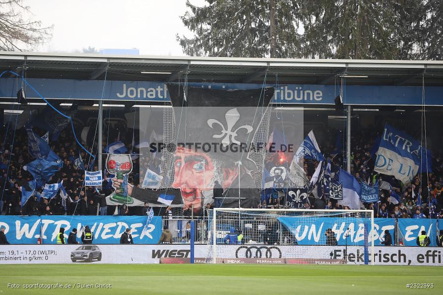 Fans, Choreografie, Merck-Stadion am Böllenfalltor, Darmstadt, 02.04.2022, DFL, sport, action, April 2022, Saison 2021/2022, KSV, D98, 2. Bundesliga, Fussball, Holstein Kiel, SV Darmstadt 98 - Bild-ID: 2322393