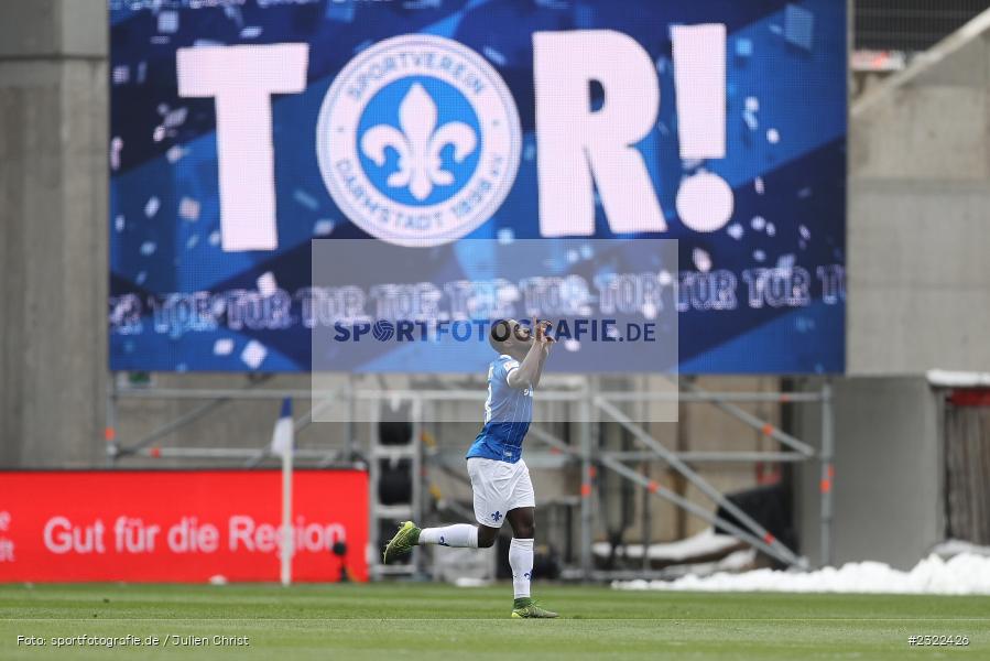 Freude, Torjubel, Braydon Manu, Merck-Stadion am Böllenfalltor, Darmstadt, 02.04.2022, DFL, sport, action, April 2022, Saison 2021/2022, KSV, D98, 2. Bundesliga, Fussball, Holstein Kiel, SV Darmstadt 98 - Bild-ID: 2322426