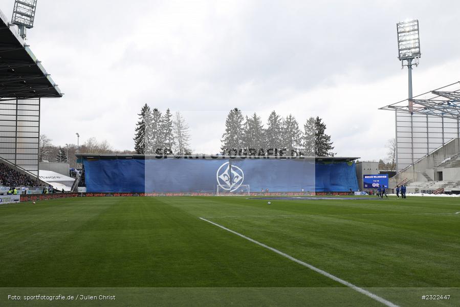 Pitch, Tribüne, Blaue Wand, Blue, Wappen, Logo, Lilie, Choreografie, Merck-Stadion am Böllenfalltor, Darmstadt, 02.04.2022, DFL, sport, action, April 2022, Saison 2021/2022, KSV, D98, 2. Bundesliga, Fussball, Holstein Kiel, SV Darmstadt 98 - Bild-ID: 2322447