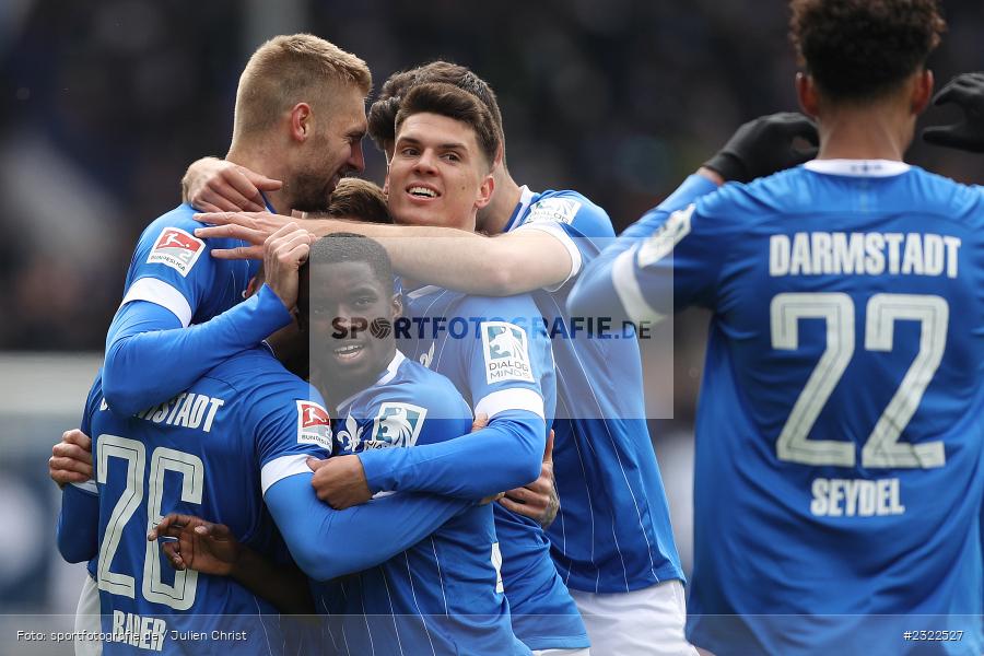 Freude, Torjubel, Braydon Manu, Merck-Stadion am Böllenfalltor, Darmstadt, 02.04.2022, DFL, sport, action, April 2022, Saison 2021/2022, KSV, D98, 2. Bundesliga, Fussball, Holstein Kiel, SV Darmstadt 98 - Bild-ID: 2322527