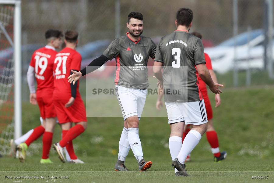 Torjubel, Aaron Brasch, Sportgelände Nägelsee, Lohr am Main, 03.04.2022, BFV, sport, action, April 2022, Saison 2021/2022, FVM, FCB, A-Klasse Würzburg, Fussball, FV Mittelsinn/Obersinn, Baris Spor Lohr/M. - Bild-ID: 2322637