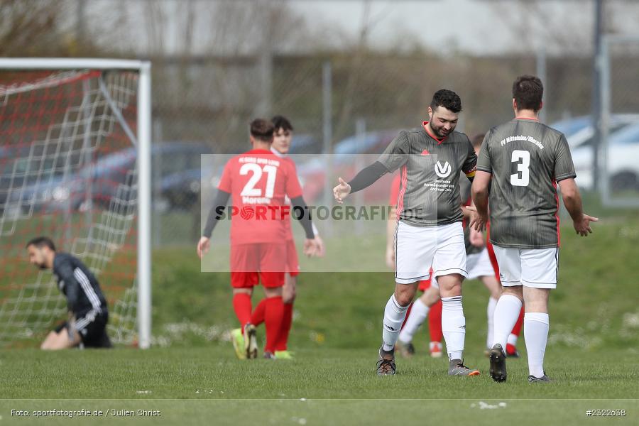 Torjubel, Aaron Brasch, Sportgelände Nägelsee, Lohr am Main, 03.04.2022, BFV, sport, action, April 2022, Saison 2021/2022, FVM, FCB, A-Klasse Würzburg, Fussball, FV Mittelsinn/Obersinn, Baris Spor Lohr/M. - Bild-ID: 2322638