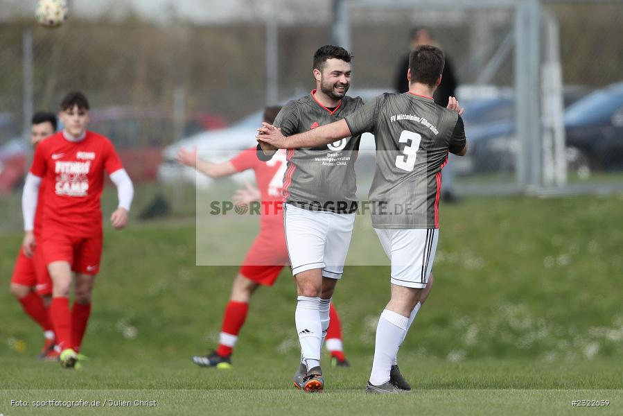 Torjubel, Aaron Brasch, Sportgelände Nägelsee, Lohr am Main, 03.04.2022, BFV, sport, action, April 2022, Saison 2021/2022, FVM, FCB, A-Klasse Würzburg, Fussball, FV Mittelsinn/Obersinn, Baris Spor Lohr/M. - Bild-ID: 2322639