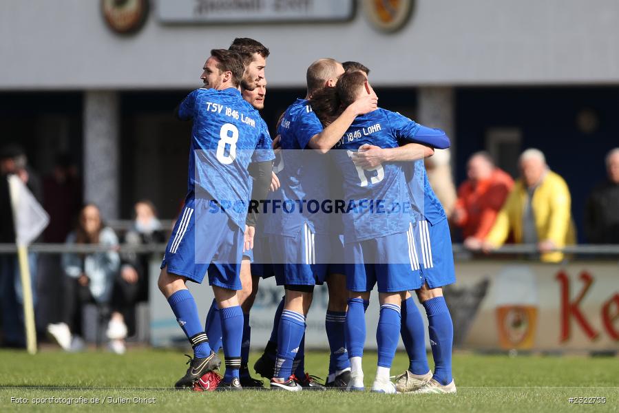 Torjubel, Alex Jesser, Sportgelände, Lohr am Main, 03.04.2022, BFV, sport, action, April 2022, Saison 2021/2022, KEI, TSV, Bezirksliga Unterfranken West, Fussball, TSV Keilberg, TSV Lohr - Bild-ID: 2322755