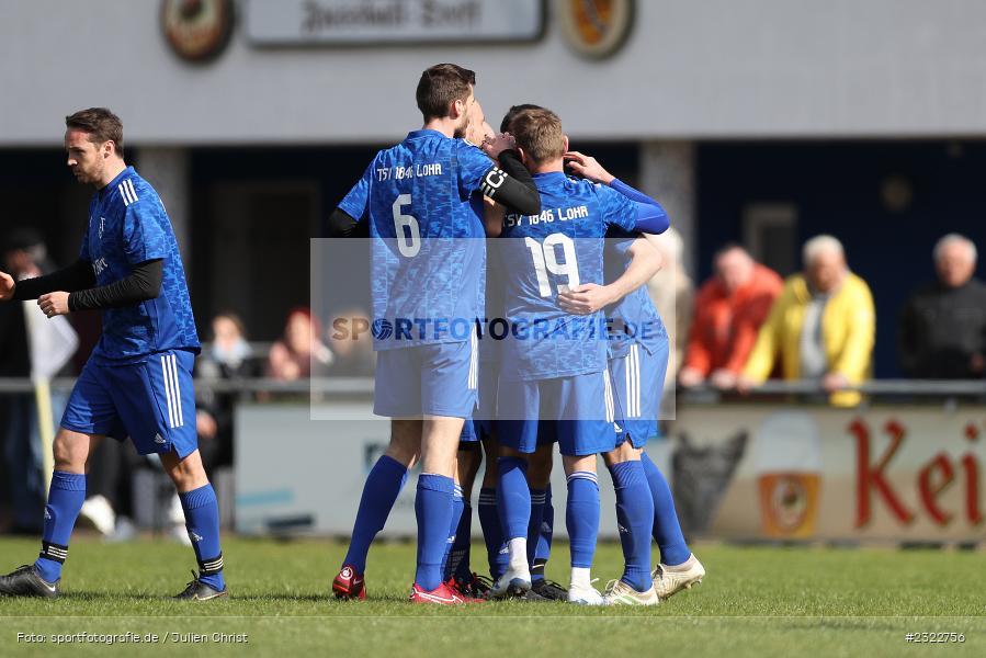Torjubel, Alex Jesser, Sportgelände, Lohr am Main, 03.04.2022, BFV, sport, action, April 2022, Saison 2021/2022, KEI, TSV, Bezirksliga Unterfranken West, Fussball, TSV Keilberg, TSV Lohr - Bild-ID: 2322756