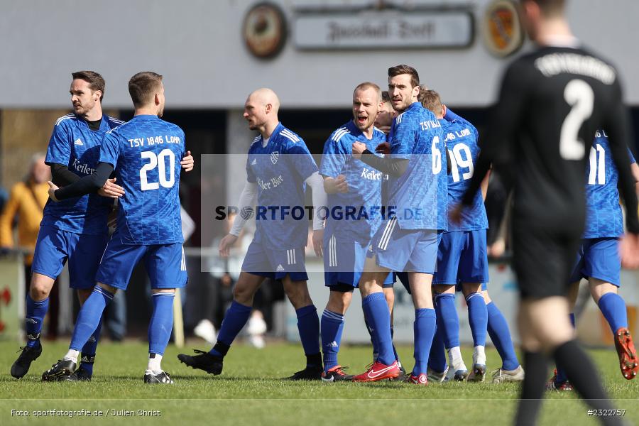 Torjubel, Alex Jesser, Sportgelände, Lohr am Main, 03.04.2022, BFV, sport, action, April 2022, Saison 2021/2022, KEI, TSV, Bezirksliga Unterfranken West, Fussball, TSV Keilberg, TSV Lohr - Bild-ID: 2322757