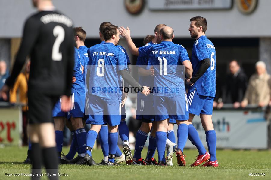Torjubel, Alex Jesser, Sportgelände, Lohr am Main, 03.04.2022, BFV, sport, action, April 2022, Saison 2021/2022, KEI, TSV, Bezirksliga Unterfranken West, Fussball, TSV Keilberg, TSV Lohr - Bild-ID: 2322759