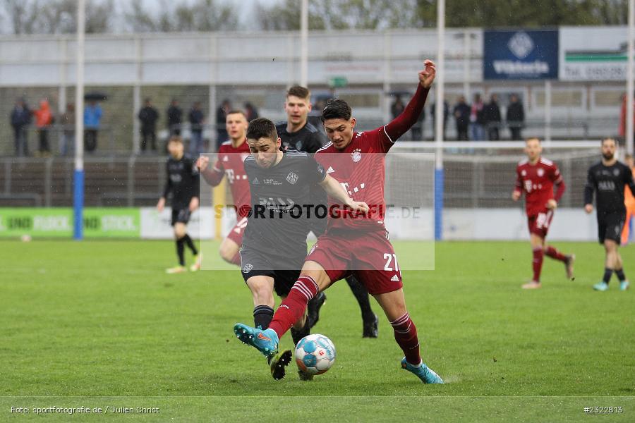 Philipp Beinenz, Stadion am Schönbusch, Aschaffenburg, 08.04.2022, BFV, sport, action, April 2022, Saison 2021/2022, FCB, SVA, Regionalliga Bayern, Fussball, FC Bayern München II, SV Viktoria Aschaffenburg - Bild-ID: 2322813