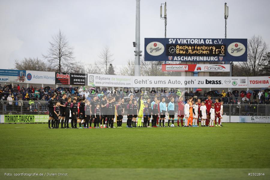 Teams, Stadion am Schönbusch, Aschaffenburg, 08.04.2022, BFV, sport, action, April 2022, Saison 2021/2022, FCB, SVA, Regionalliga Bayern, Fussball, FC Bayern München II, SV Viktoria Aschaffenburg - Bild-ID: 2322814 Teams, Stadion am Schönbusch, Aschaffenburg, 08.04.2022, BFV, sport, action, April 2022, Saison 2021/2022, FCB, SVA, Regionalliga Bayern, Fussball, FC Bayern München II, SV Viktoria Aschaffenburg - Bild-ID: 2322814