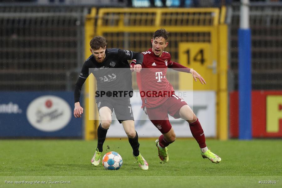 Benedict Laverty, Stadion am Schönbusch, Aschaffenburg, 08.04.2022, BFV, sport, action, April 2022, Saison 2021/2022, FCB, SVA, Regionalliga Bayern, Fussball, FC Bayern München II, SV Viktoria Aschaffenburg - Bild-ID: 2322823