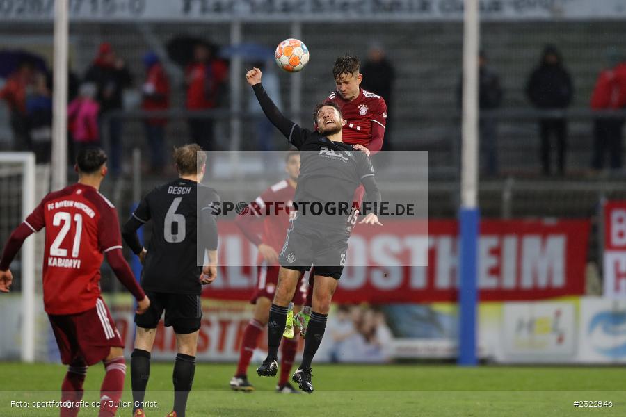 Elias Niesigk, Stadion am Schönbusch, Aschaffenburg, 08.04.2022, BFV, sport, action, April 2022, Saison 2021/2022, FCB, SVA, Regionalliga Bayern, Fussball, FC Bayern München II, SV Viktoria Aschaffenburg - Bild-ID: 2322846