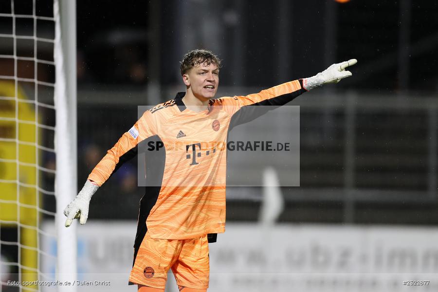 Johannes Schenk, Stadion am Schönbusch, Aschaffenburg, 08.04.2022, BFV, sport, action, April 2022, Saison 2021/2022, FCB, SVA, Regionalliga Bayern, Fussball, FC Bayern München II, SV Viktoria Aschaffenburg - Bild-ID: 2322877 Johannes Schenk, Stadion am Schönbusch, Aschaffenburg, 08.04.2022, BFV, sport, action, April 2022, Saison 2021/2022, FCB, SVA, Regionalliga Bayern, Fussball, FC Bayern München II, SV Viktoria Aschaffenburg - Bild-ID: 2322877