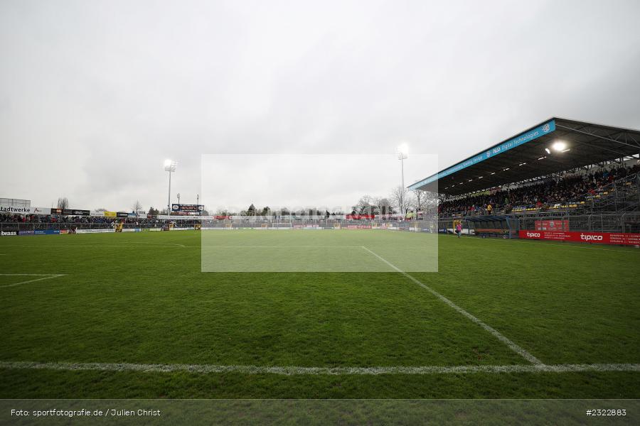 Flutlicht, Tribüne, Pitch, Stadion am Schönbusch, Aschaffenburg, 08.04.2022, BFV, sport, action, April 2022, Saison 2021/2022, FCB, SVA, Regionalliga Bayern, Fussball, FC Bayern München II, SV Viktoria Aschaffenburg - Bild-ID: 2322883