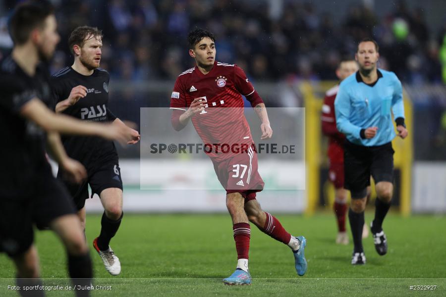 Lucas Fernando Copado Schrobenhauser, Stadion am Schönbusch, Aschaffenburg, 08.04.2022, BFV, sport, action, April 2022, Saison 2021/2022, FCB, SVA, Regionalliga Bayern, Fussball, FC Bayern München II, SV Viktoria Aschaffenburg - Bild-ID: 2322927