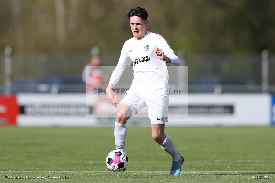 Jan Martin, Sportgelände in der Au, Karlburg, 09.04.2022, BFV, sport, action, April 2022, Saison 2021/2022, Bayernliga Nord, Fussball, DJK, TSV, DJK Vilzing, TSV Karlburg - Bild-ID: 2323002