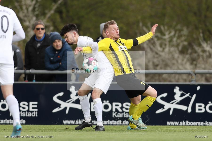 Jan Wabnitz, Sportgelände in der Au, Karlburg, 09.04.2022, BFV, sport, action, April 2022, Saison 2021/2022, Bayernliga Nord, Fussball, DJK, TSV, DJK Vilzing, TSV Karlburg - Bild-ID: 2323014