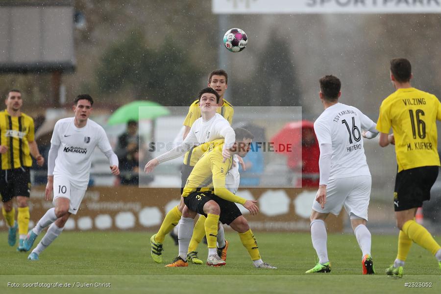 Pascal Jeni, Sportgelände in der Au, Karlburg, 09.04.2022, BFV, sport, action, April 2022, Saison 2021/2022, Bayernliga Nord, Fussball, DJK, TSV, DJK Vilzing, TSV Karlburg - Bild-ID: 2323052