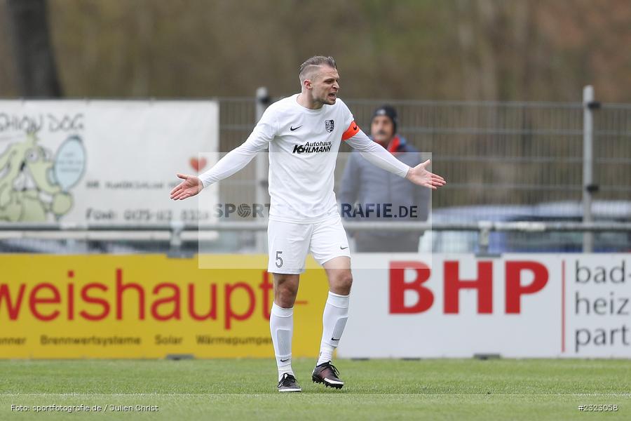 Marvin Schramm, Sportgelände in der Au, Karlburg, 09.04.2022, BFV, sport, action, April 2022, Saison 2021/2022, Bayernliga Nord, Fussball, DJK, TSV, DJK Vilzing, TSV Karlburg - Bild-ID: 2323058