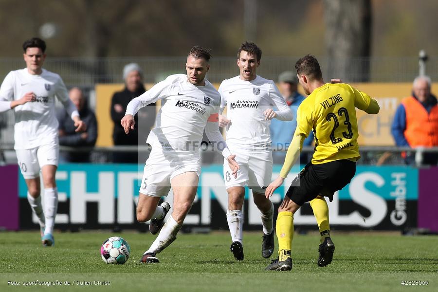 Marvin Schramm, Sportgelände in der Au, Karlburg, 09.04.2022, BFV, sport, action, April 2022, Saison 2021/2022, Bayernliga Nord, Fussball, DJK, TSV, DJK Vilzing, TSV Karlburg - Bild-ID: 2323069